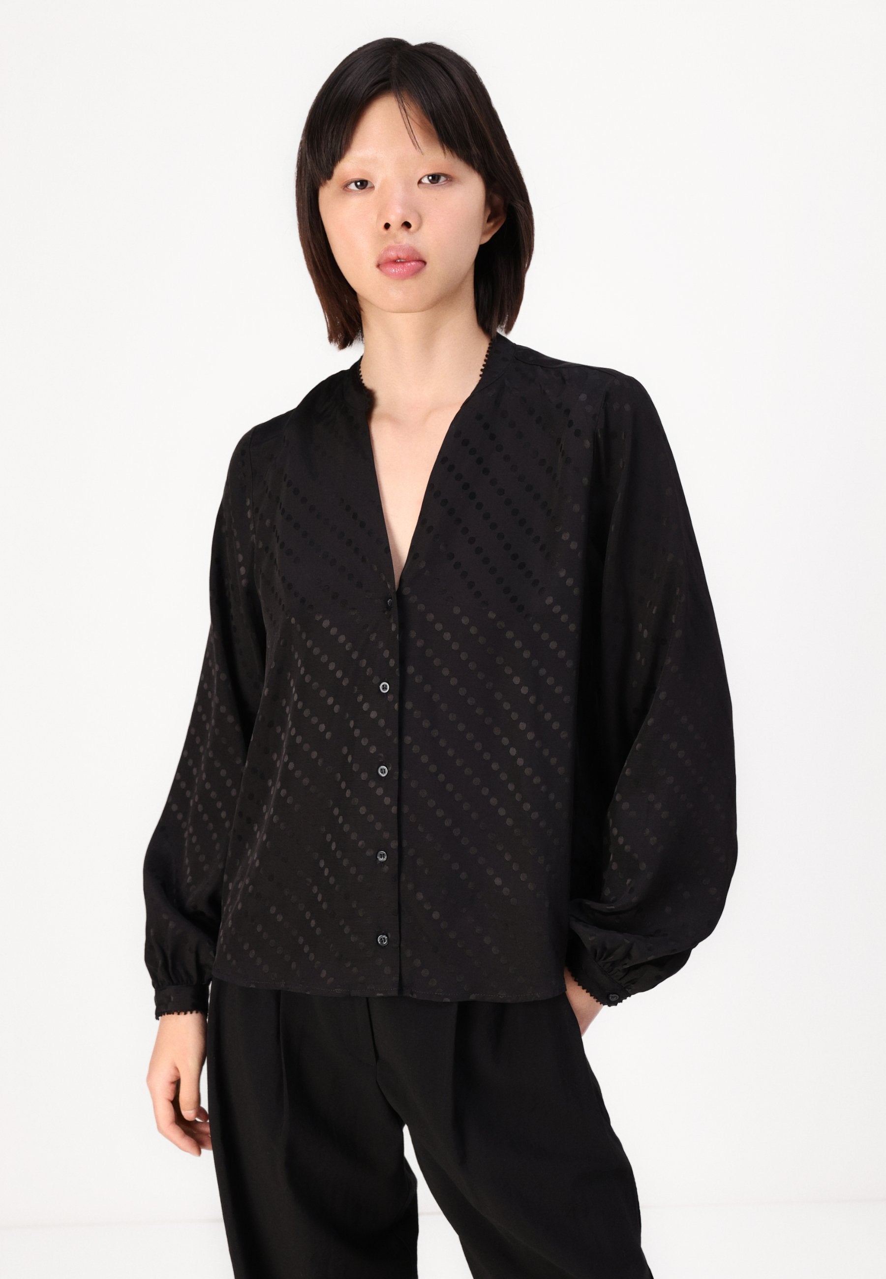 Selected Long sleeved viscose blend