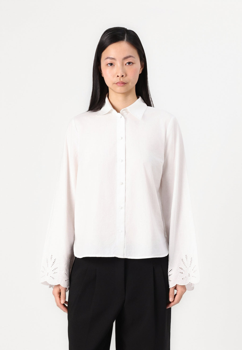 Selected Long sleeved Broderie Anglaise