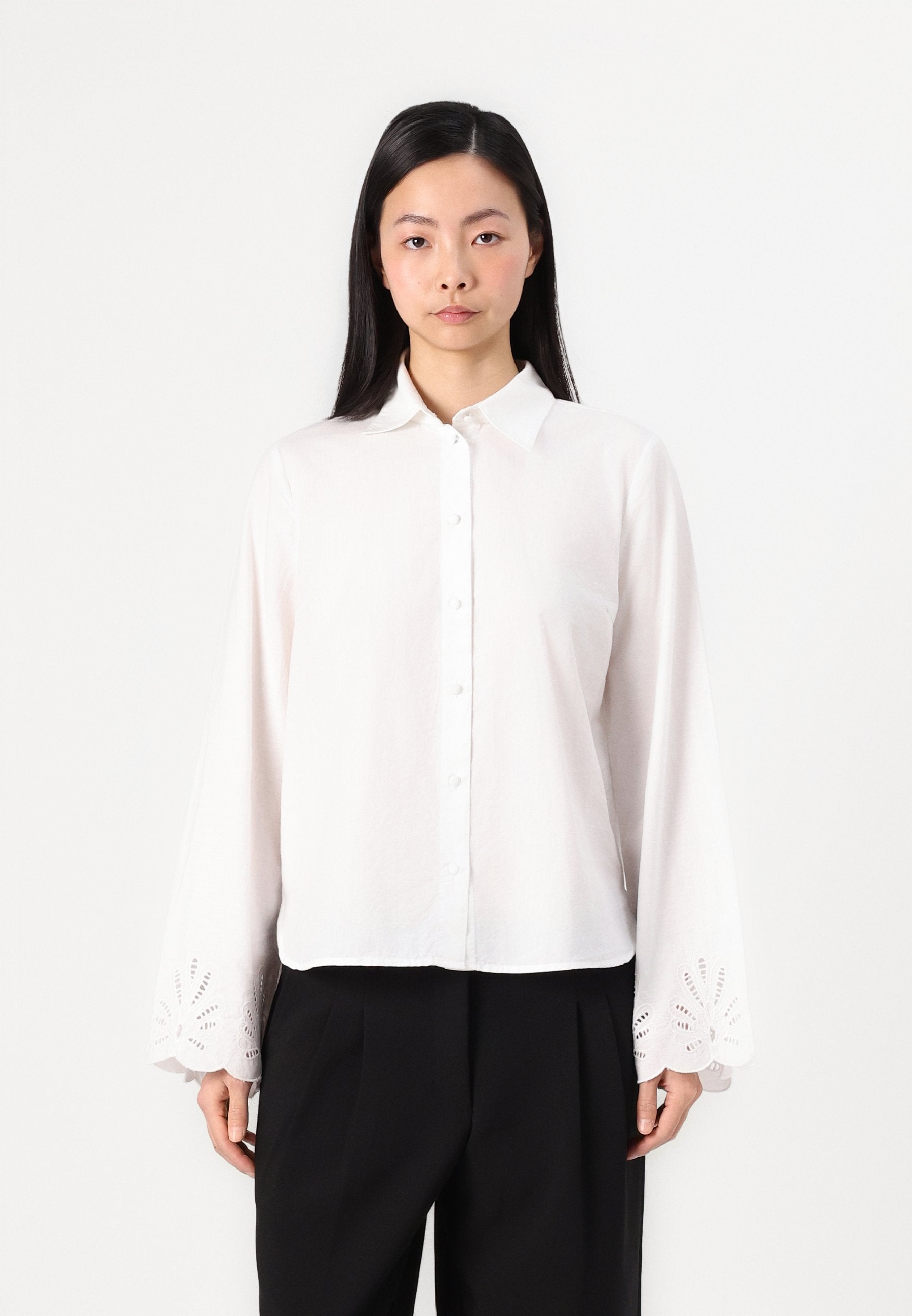 Selected Long sleeved Broderie Anglaise