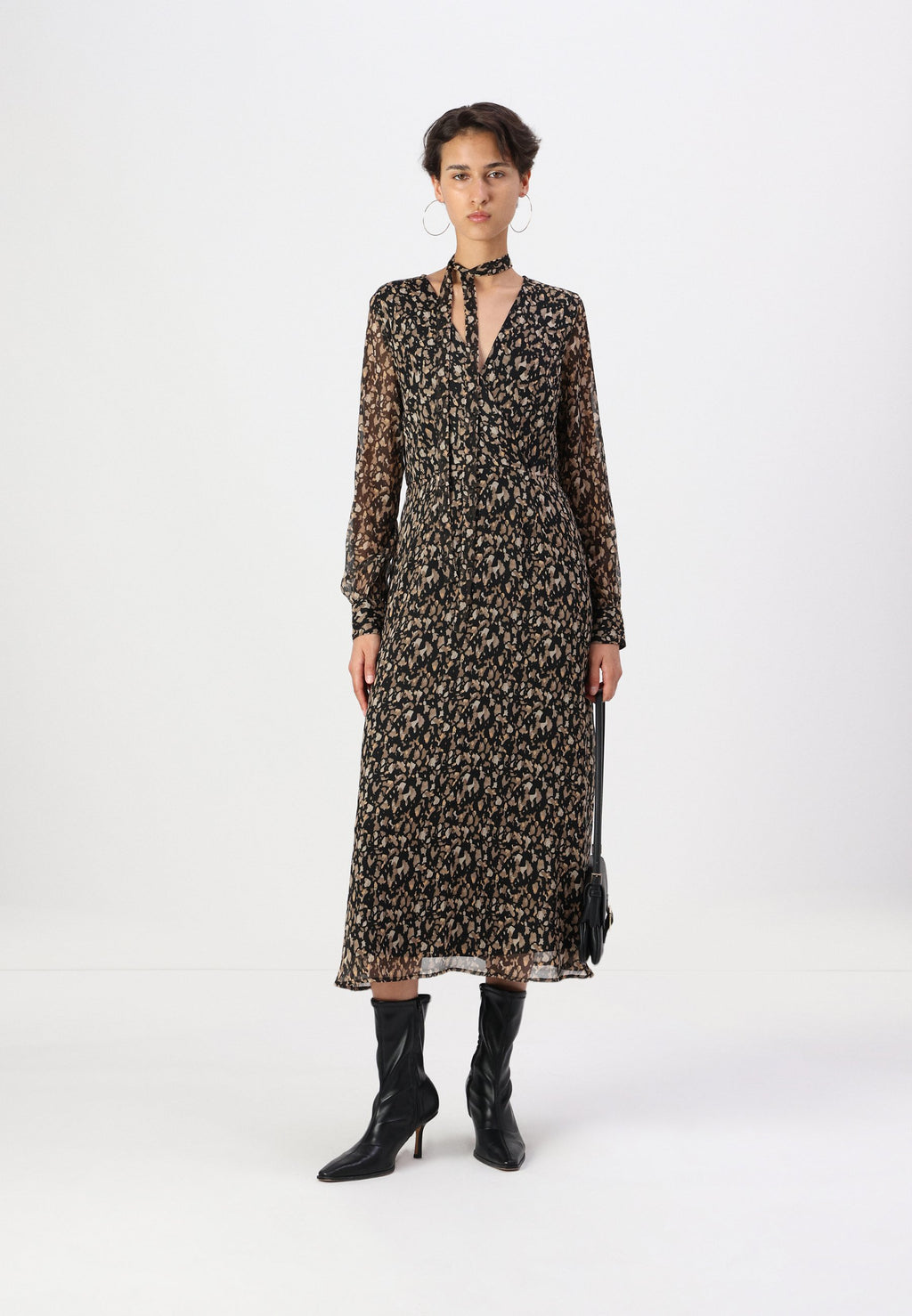 VILA VIFALIA V-NECK L/S MIDI DRESS - NOOS/DC