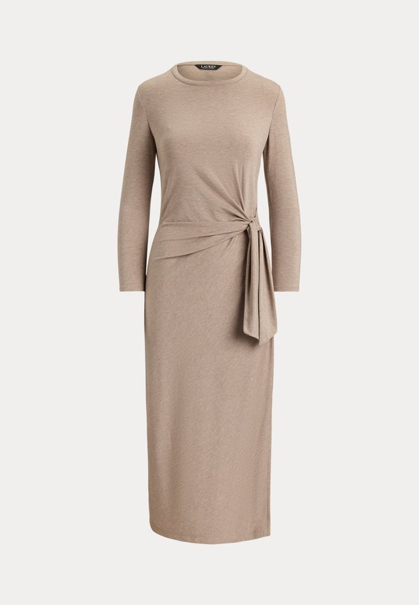Lauren Ralph Lauren TIE FRONT STRETCH JERSEY MIDI DRESS