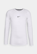 Nike Performance M NP DF TIGHT TOP LS - Long sleeved top - white/black