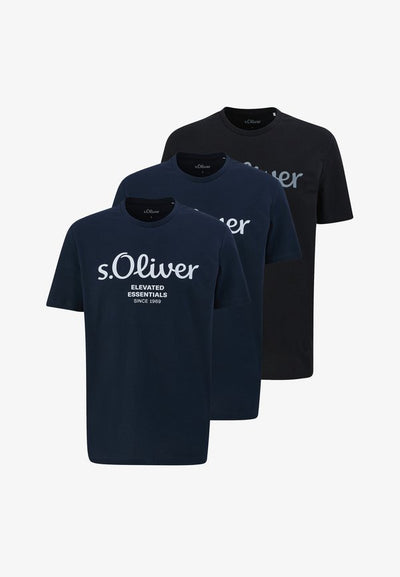 s.Oliver Print T-shirt - blau   schwarz