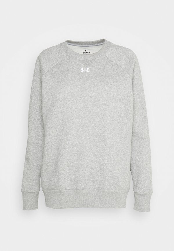 Under Armour RIVAL FLEECE - Sweatshirt - mod gray light heather/white