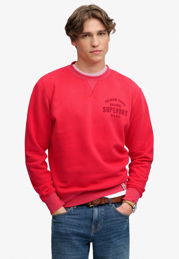 Superdry & Co SUPERDRY BLOCK TEXT CREW NECK SWEATSHIRT.. - Sweatshirt - soda pop red