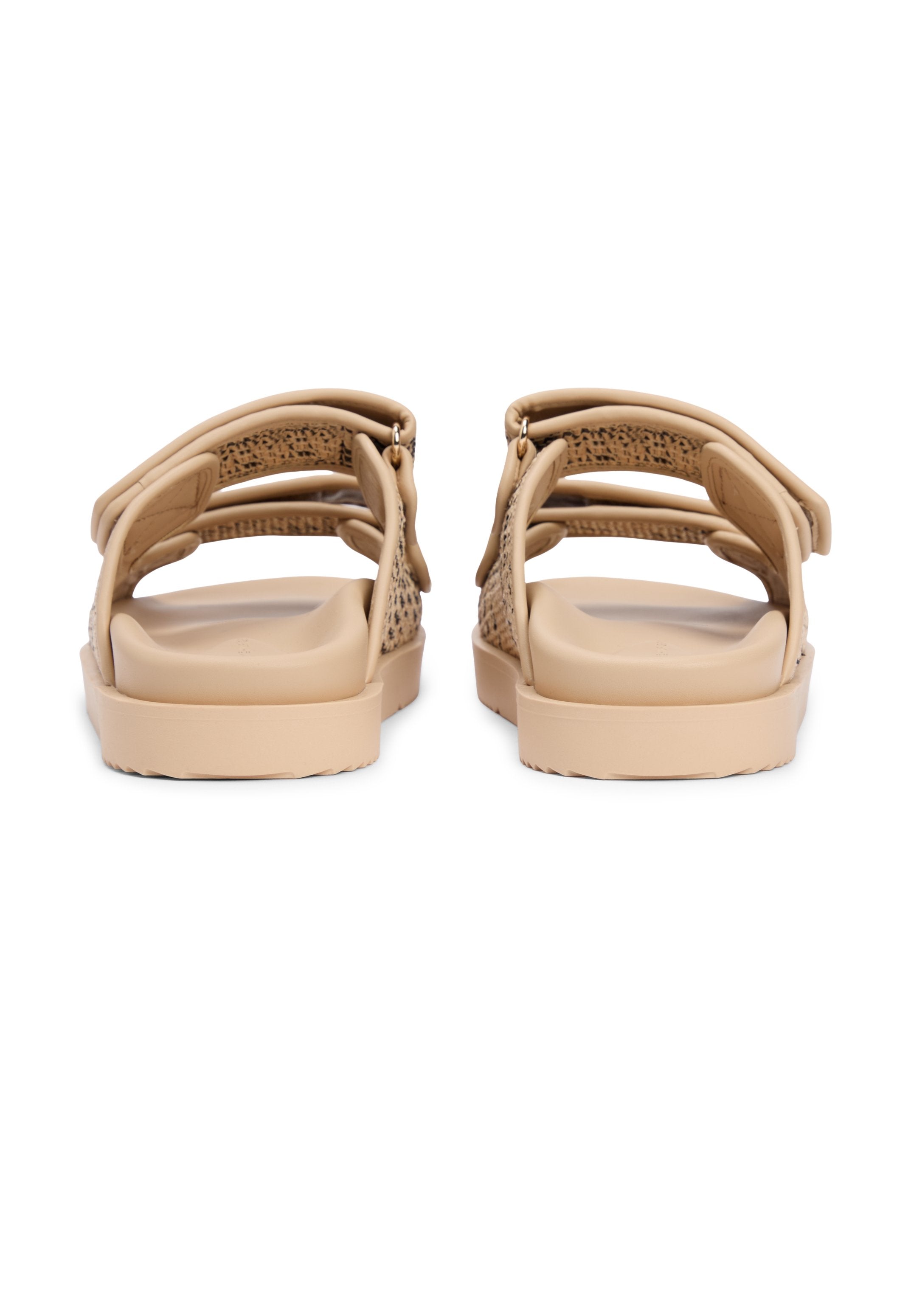 RAFFIA TH MONOGRAM DOUBLE STRAP SANDALS Media 3