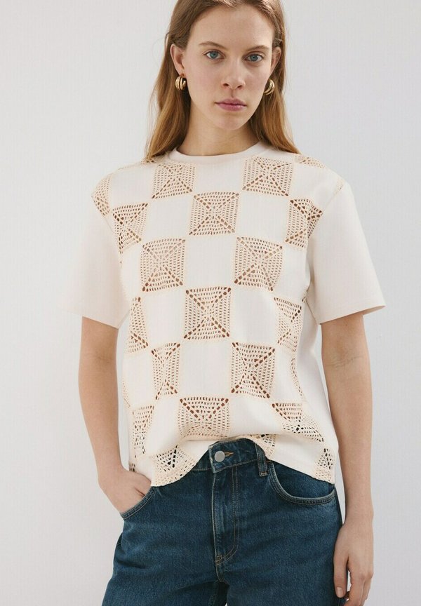 Mango ADULT - Print T-shirt - off-white