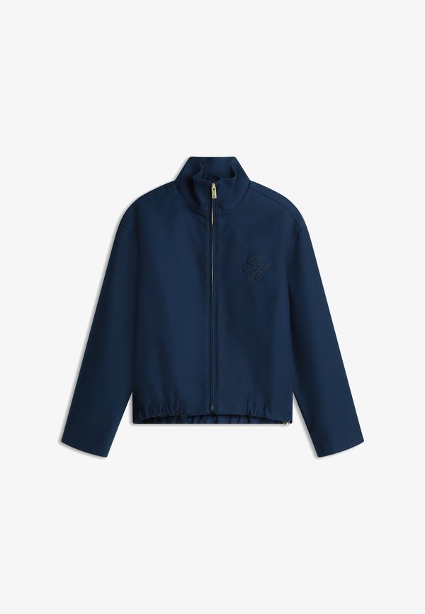 Tommy Hilfiger LOGO APPLIQUÉ OVERSIZED BOMBER JACKET - Zip-up sweatshirt - dark night navy