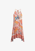 Superdry & Co PRINTED JACQUARD HANKY HEM - Maxi dress - kam coral