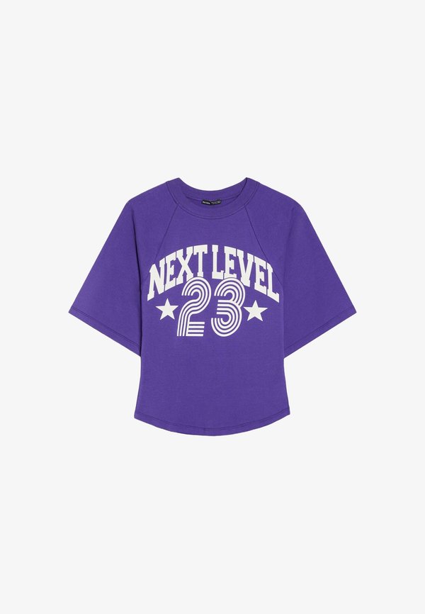 Bershka PRINT T-SHIRT - Print T-shirt - mauve