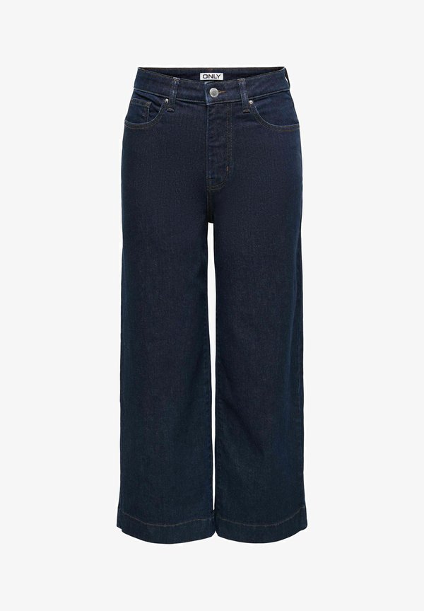 ONLY Wide-fit ONLREGINA High waist Cropped Fit - Wide Leg - dark blue denim