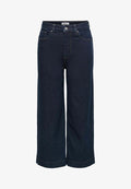 ONLY Wide-fit ONLREGINA High waist Cropped Fit - Wide Leg - dark blue denim