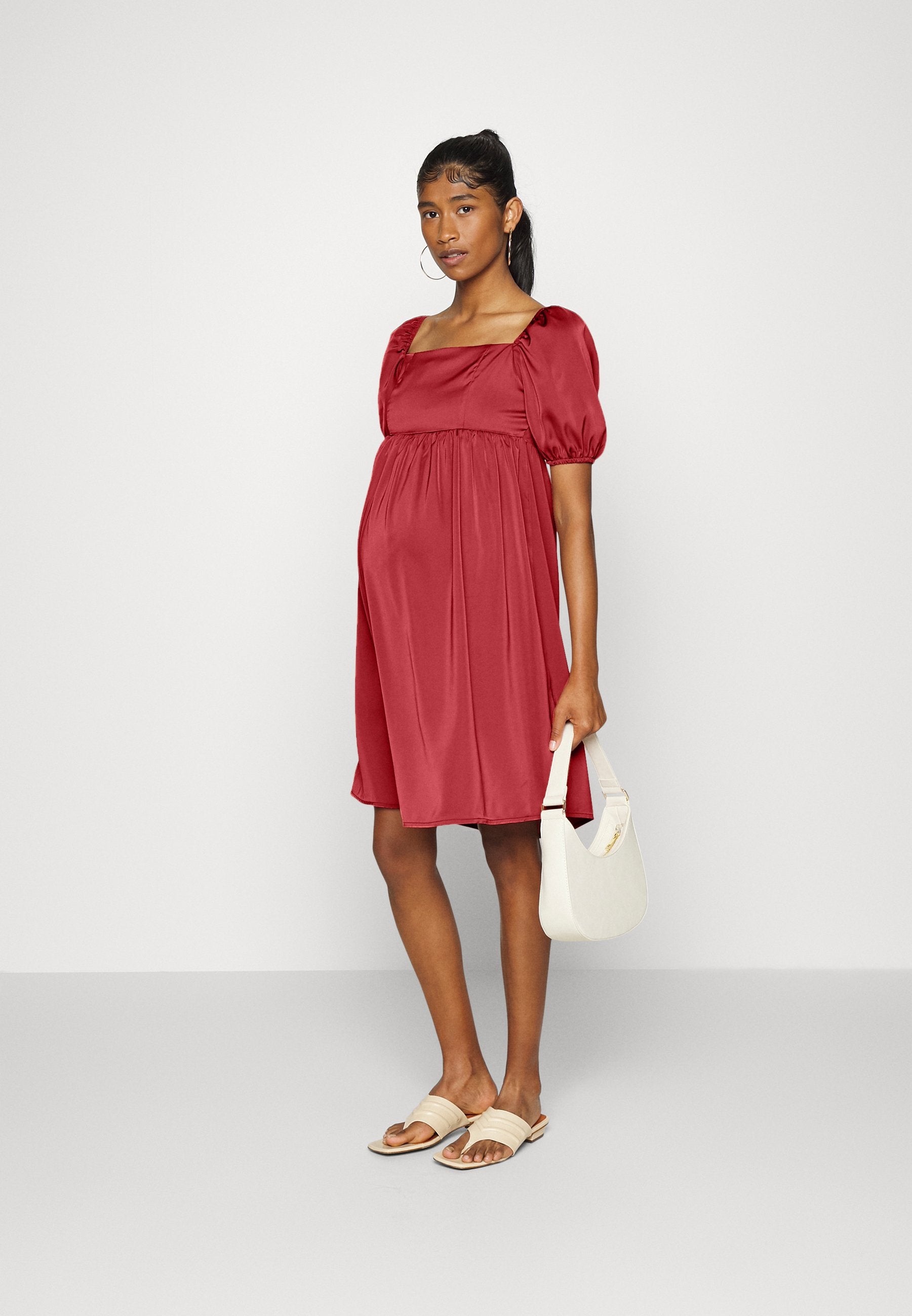 Glamorous Bloom SQUARE NECK EMPIRE MINI DRESS WITH SHIRRED BACK PANEL