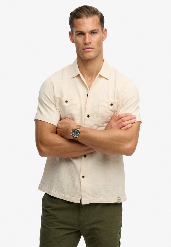 Superdry & Co THE MERCHANT STORE - TEXTURED SHORT SLEEVE  - Shirt - oatmeal beige