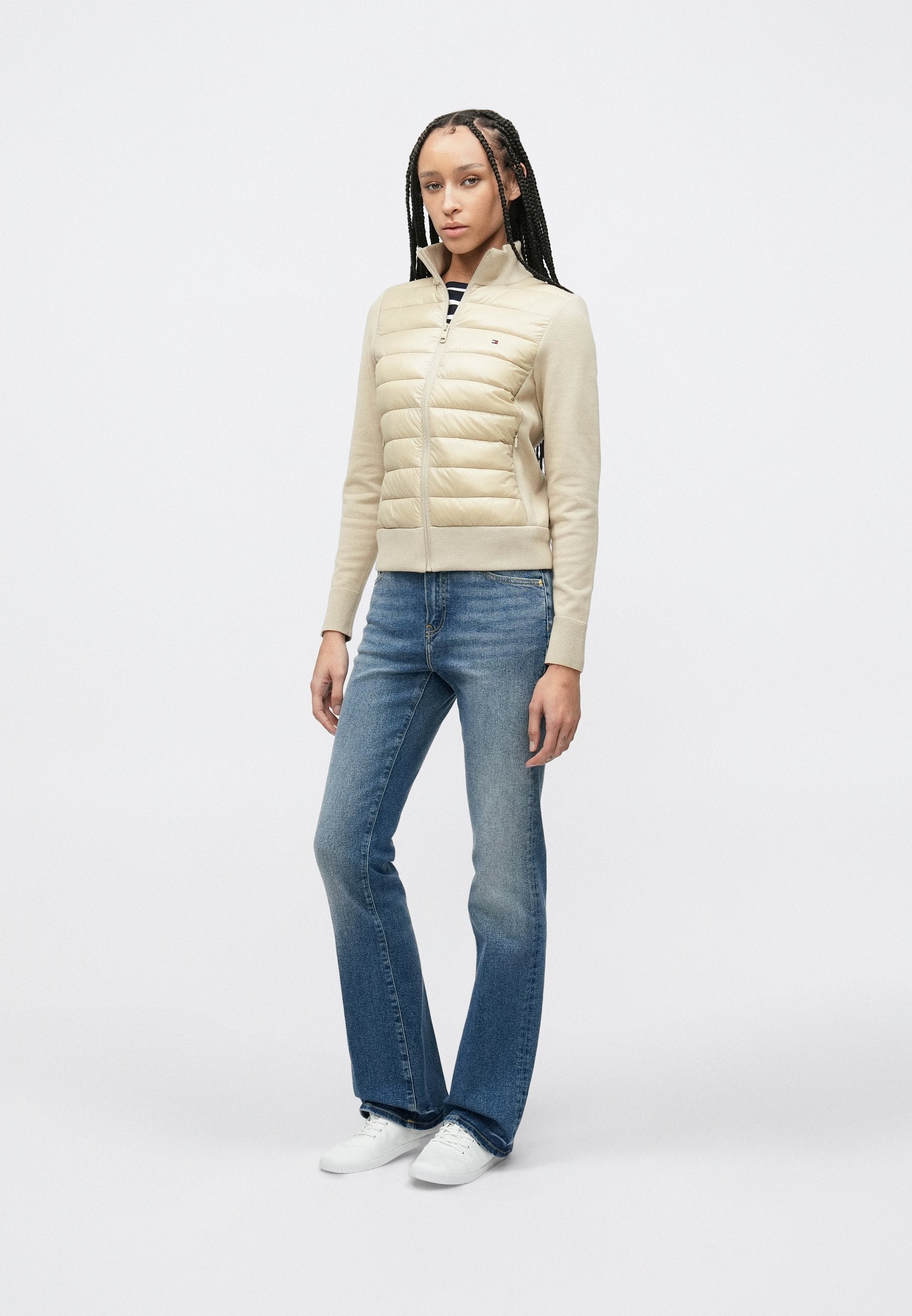 LIGHTWEIGHT MIXED KNIT PADDED JACKET Media 2