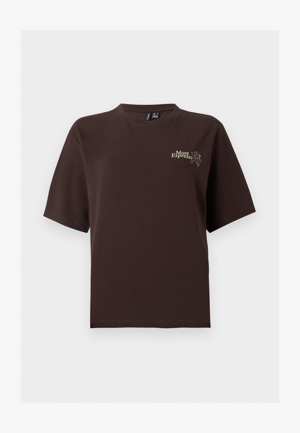 Vero Moda VMPAULINA THEA - Print T-shirt - chocolate torte