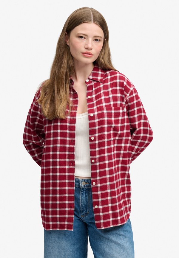 Superdry & Co Button-down blouse - burgundy check