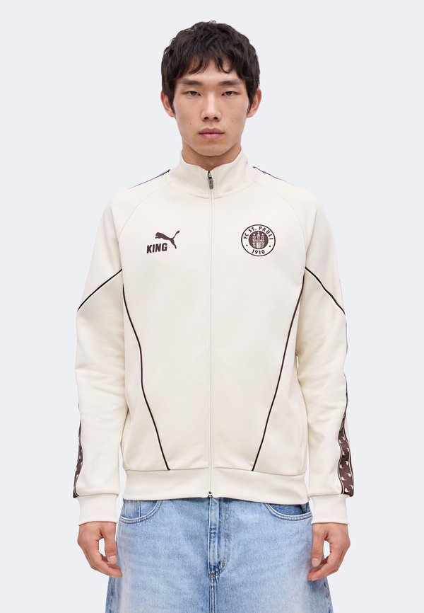 Puma FC ST. PAULI KING ANTHEM JACKET - Club wear - alpine snow/dark chocolate
