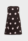 Vero Moda VMLYRA BANDEAU TOP WVN EXP - Top - chocolate torte aop flushing pink dots