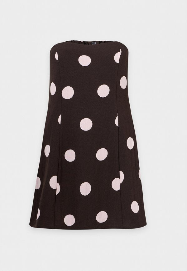Vero Moda VMLYRA BANDEAU TOP WVN EXP - Top - chocolate torte aop flushing pink dots