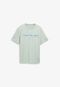 TOM TAILOR Print T-shirt - soft greyish green