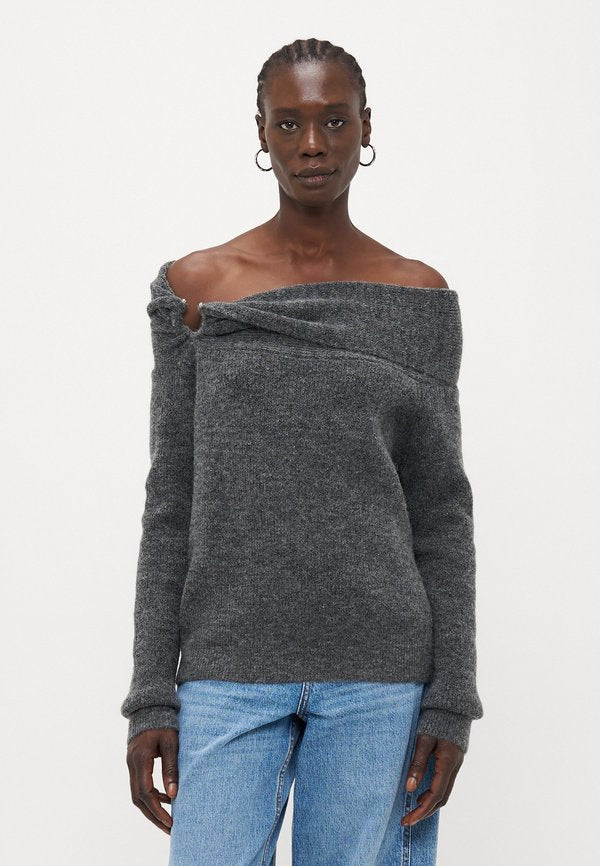 Vero Moda Tall VMLOVELY OFFSHOULDER  - Jumper - medium grey melange