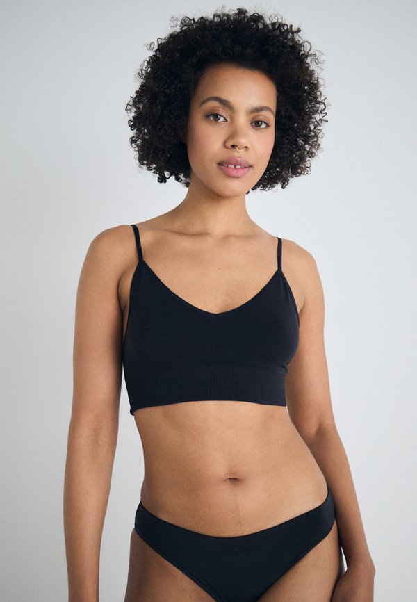 Vero Moda VMJACKIE SEAMLESS CROP 3 PACK - Bustier - black/snow white/tan