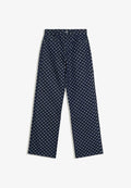 Bershka POLKA DOT - Wide Leg - royal blue
