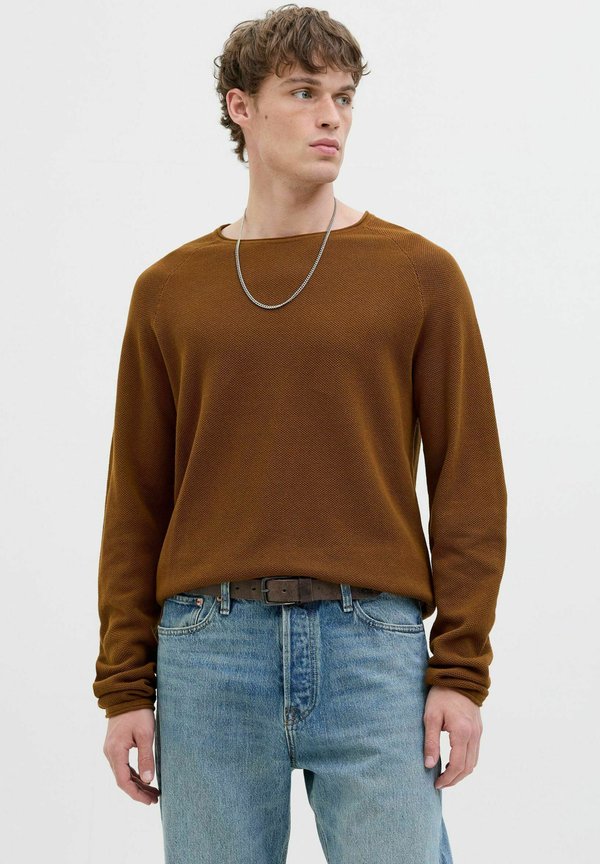 Jack & Jones JJEHILL KNIT CREW NECK NOOS - Jumper - monks robe