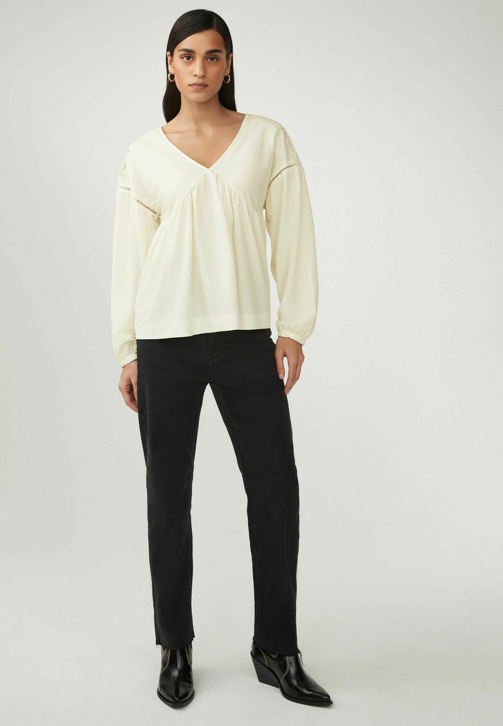 Next LONG SLEEVE V-NECK CUTWORK