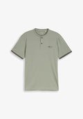TOM TAILOR MIT STEHKRAGEN - Polo shirt - greyish shadow olive