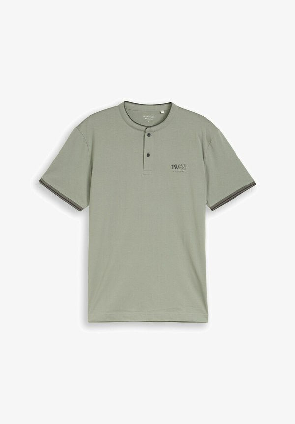 TOM TAILOR MIT STEHKRAGEN - Polo shirt - greyish shadow olive