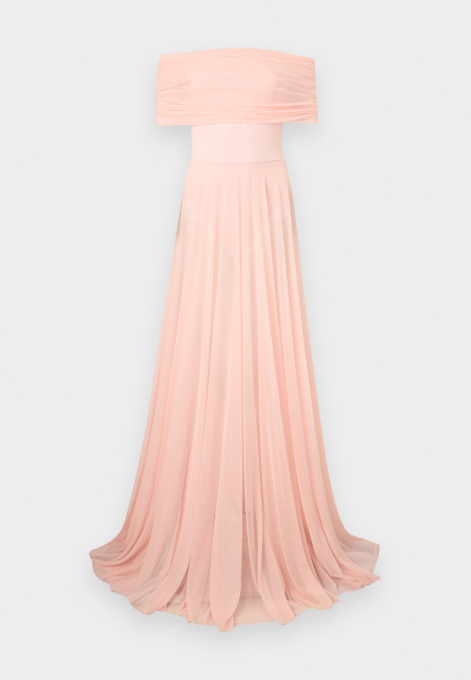 Norma Kamali COWL NECK OFF SHOULDER COMBO FLARED GOWN