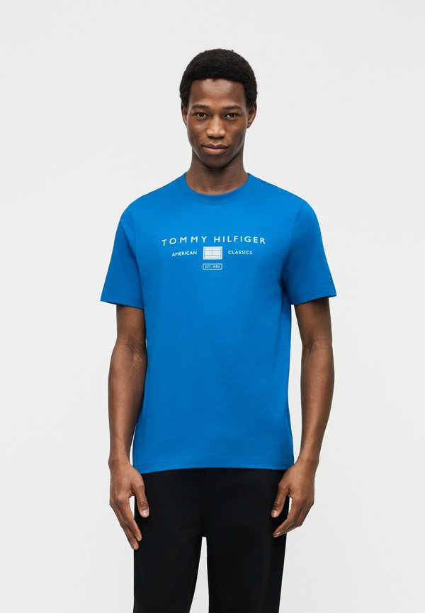Tommy Hilfiger BRAND LOVE MONO STACK TEE - Print T-shirt - blue orbit