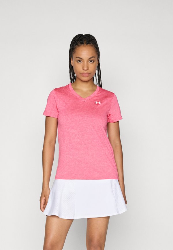 Under Armour TECH TWIST - Sports T-shirt - super pink/white