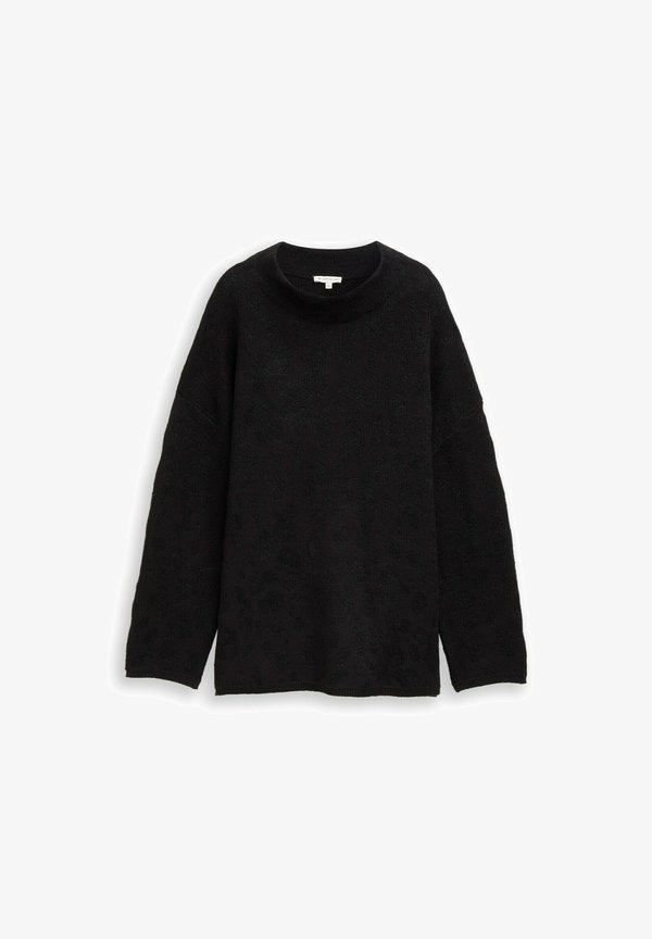 TOM TAILOR OVERSIZE  MIT GLITZER-EFFEKT - Jumper - black lurex knit