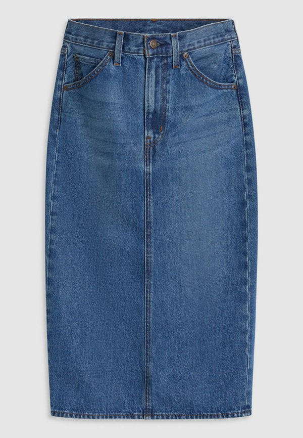 Levi's® HR BACK SLIT SKIRT - Denim skirt - meadow games clean hem