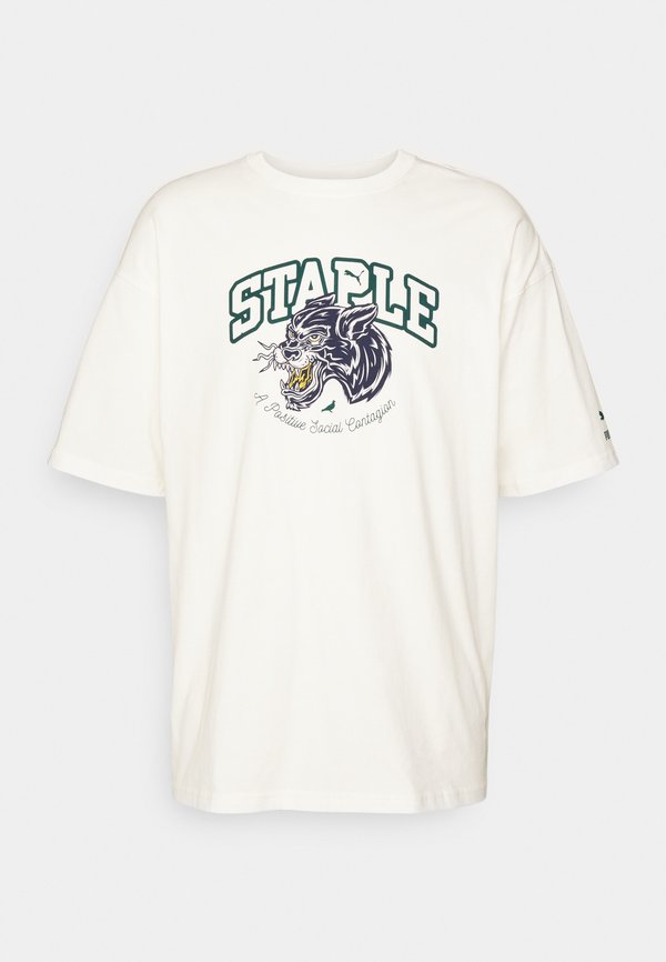 Puma STAPLE GRAPHIC TEE - Print T-shirt - warm white