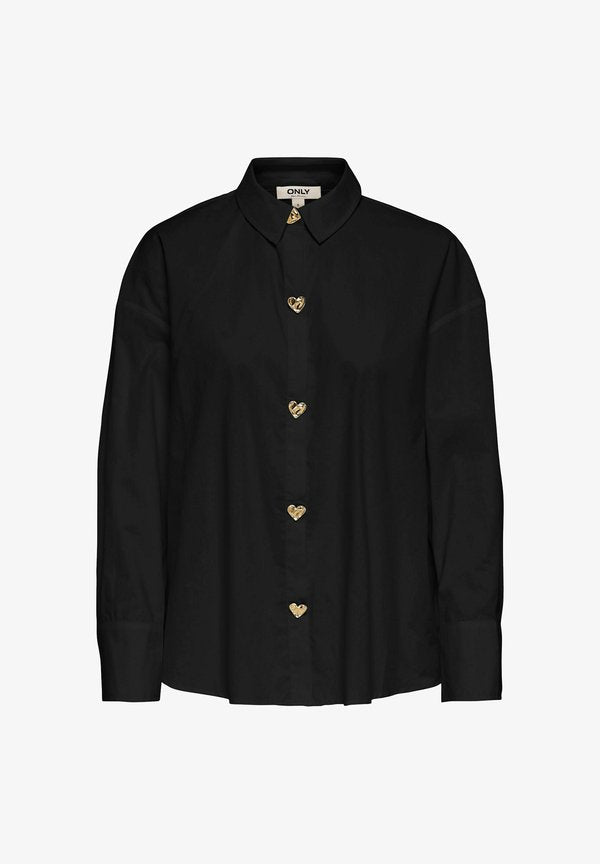 ONLY SHIRT ONLKIRI SHIRT - Button-down blouse - black