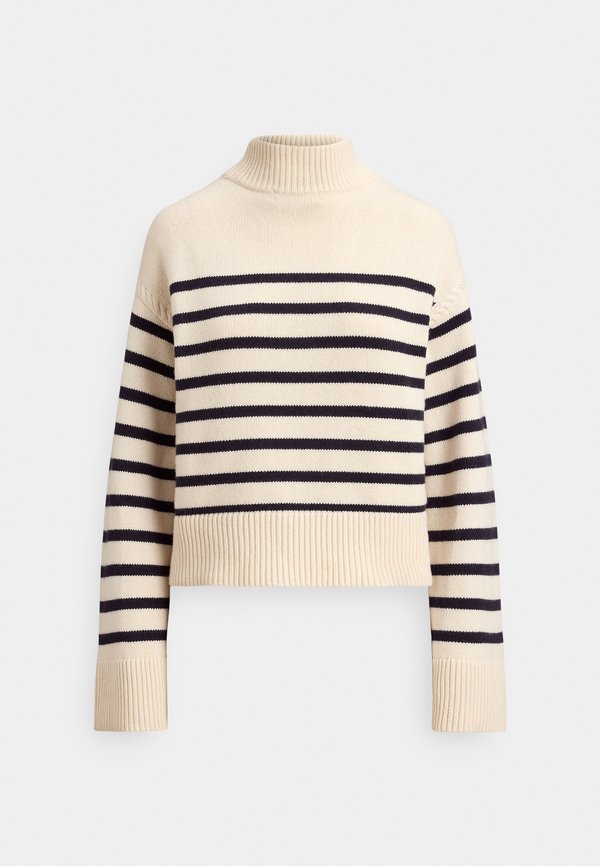 Lauren Ralph Lauren STRIPED WOOL-BLEND MOCKNECK SWEATER