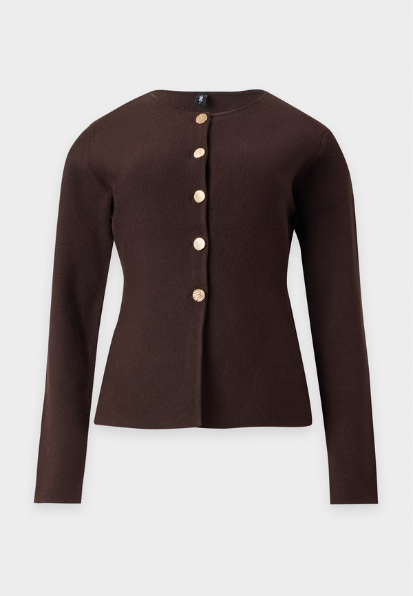 ONLY ONLMELLI ONECK BUTTON CARDI - Cardigan - chocolate torte