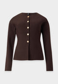 ONLY ONLMELLI ONECK BUTTON CARDI - Cardigan - chocolate torte