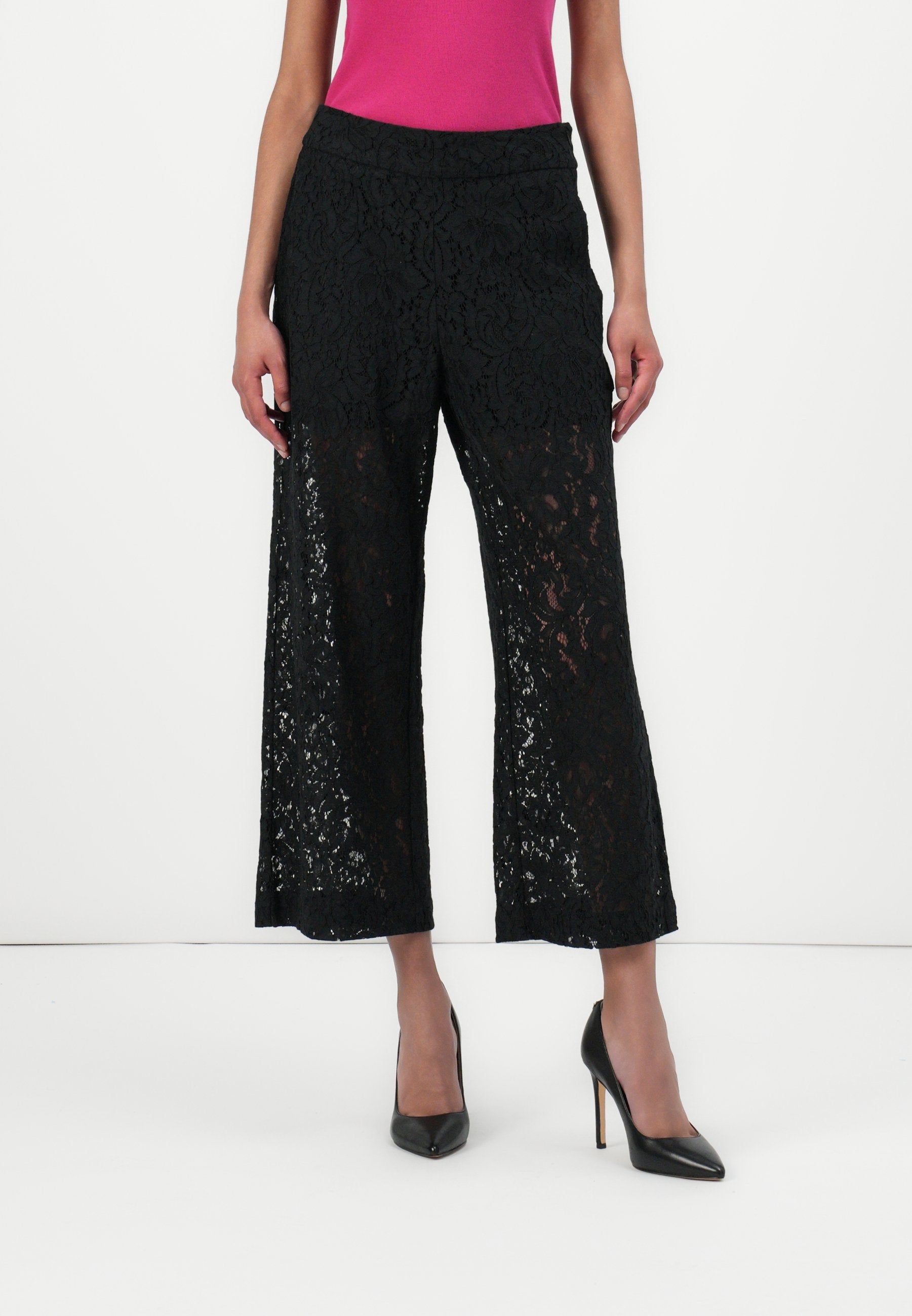 DKNY HIGH WAIST STRAIGHT LEG CROPPED TROUSER W/WAISTBAND