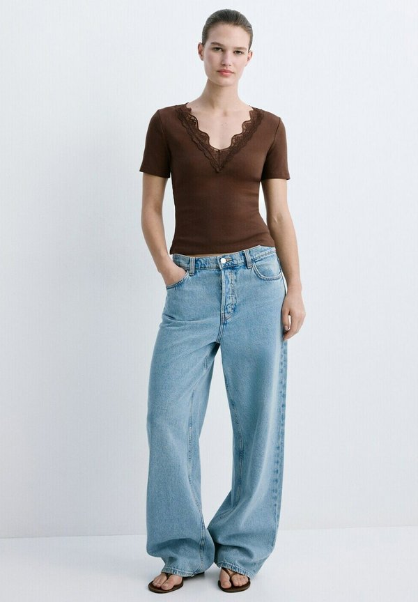 Mango ADULT - Print T-shirt - brown