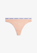 Calvin Klein Underwear HIGH LEG THONG ICON LACE - Thong - beige