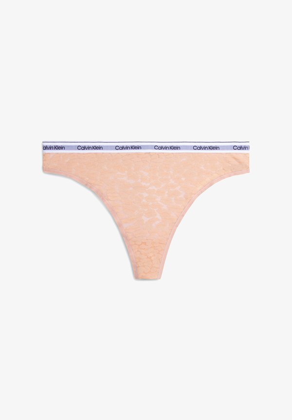 Calvin Klein Underwear HIGH LEG THONG ICON LACE - Thong - beige