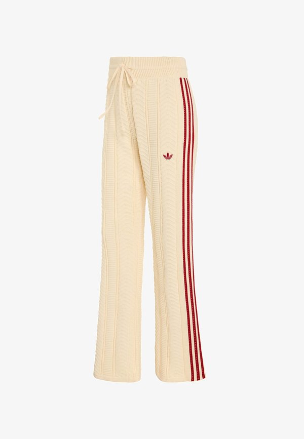 adidas Originals ADIDAS ORIGINALS SST WIDE LEG TRACKPANT - Tracksuit bottoms - warm vanilla   team victory red