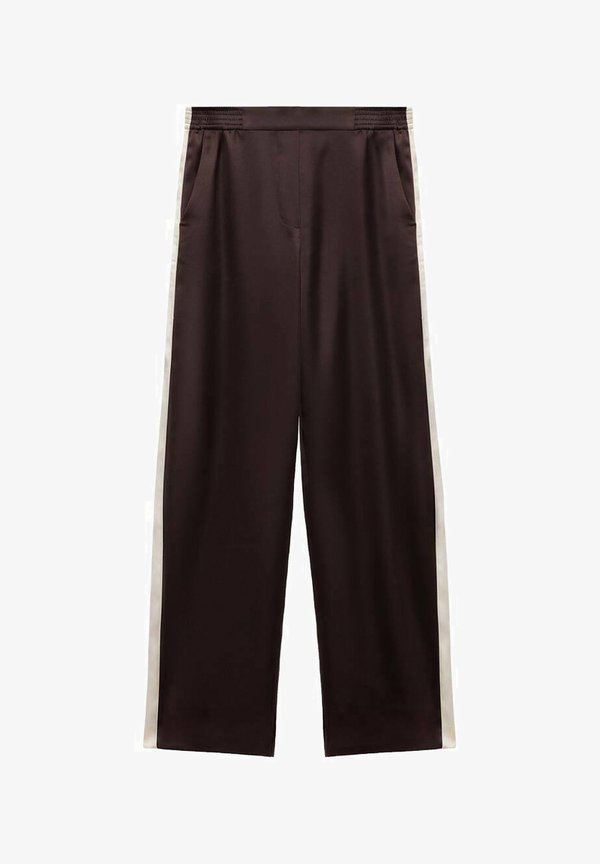 Mango CONTRAST STRIPE STRAIGHT  - Trousers - mauve
