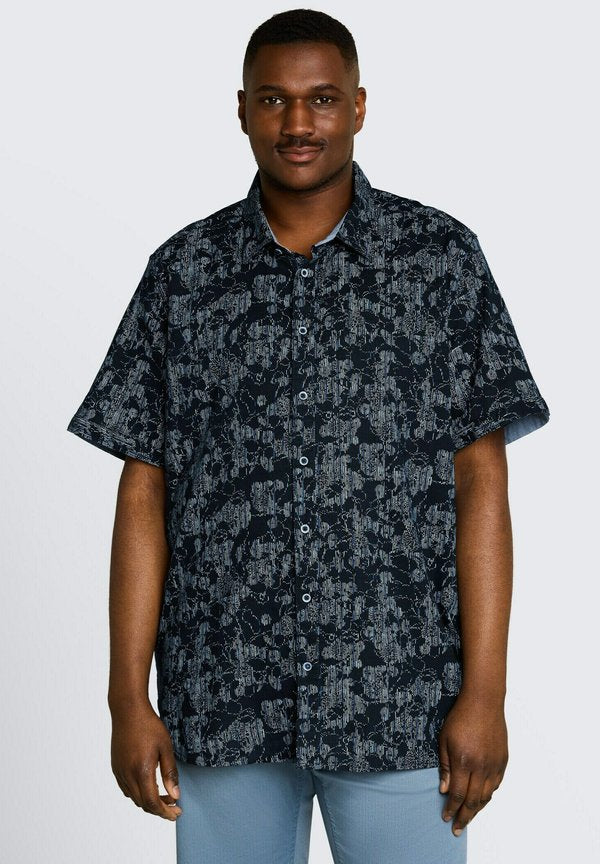 TOM TAILOR TOM TAILOR BLUSEN & SHIRTS PLUS SIZE - KURZARMHEMD MIT MUSTER - Shirt - navy irregular design