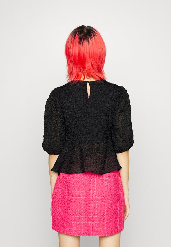 Glamorous VOLUMINOUS PEPLUM TOP WITH CREW NECK 1/2 LENGTH VOLUME SLEEVES